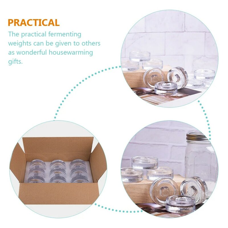 Fermented Glass Weights Mason Jars Fermenting Lids Household Fermentation Easy Grip