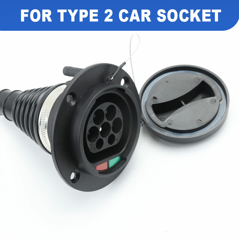 Type2 Male Socket for Electric Vehicle Car Charger IEC 62196 Type2 Charging Socket  16A 32A 63A 80A 3 Phase EV Charger Socket