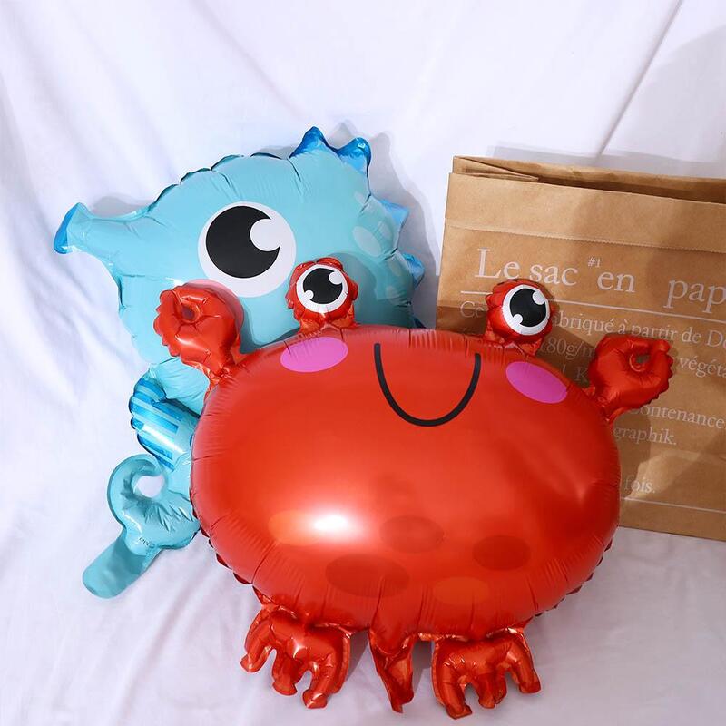 Perlengkapan mandi bayi balon Foil mainan anak-anak balon ikan dekorasi ulang tahun tema pesta laut balon gurita
