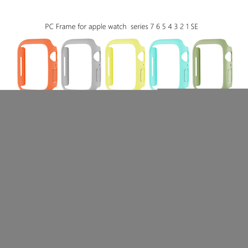 Coque pare-chocs en PC pour Apple Watch Series 7/8, 41mm, 45mm, coque transparente, coque de protection pour iWatch 6, 5, 4, 3, 2 SE, 38mm, 42mm, 44mm, 40mm