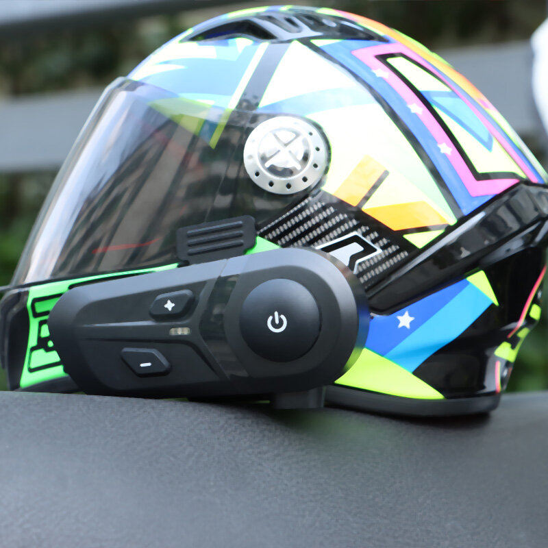 Headset Bluetooth untuk helm sepeda motor, earphone Bluetooth bawaan cerdas tahan lama tahan air dan pengurang kebisingan