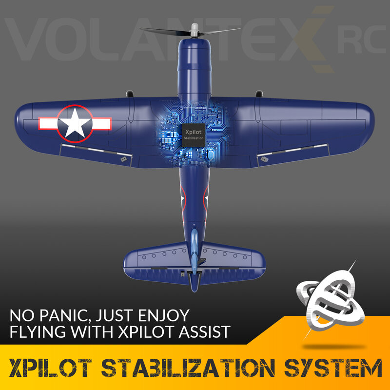 طائرة واربيرد RC مزودة بمثبت Xpilot ، F4U قرصان 4CH RTF ، لعبة هوائية ذات مفتاح واحد ، ثابتة الجناحين ، ألعاب خارجية للأطفال