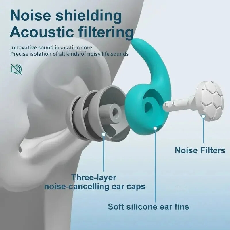 방수 수영 귀마개 재사용 가능한 실리콘 노이즈 캔슬링으로 편안한 부유물 귀 보호 플러그의 귀를 보호합니다
