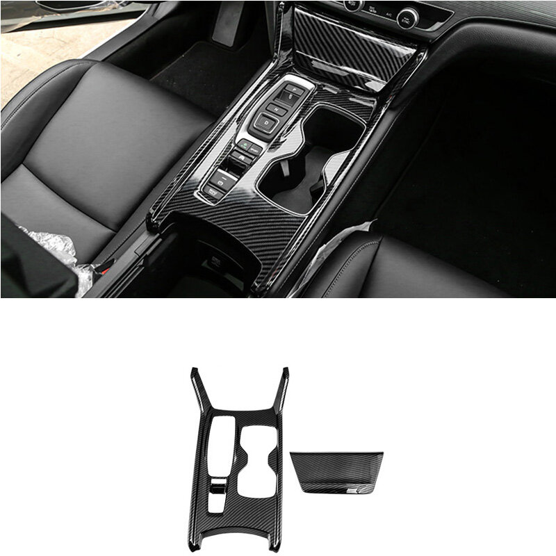 Autocollants intérieurs de voiture en fibre de carbone dure ABS, bande de garniture de protection pour Honda Accord 2018-2023, engrenage arrière, évent, panneau de fenêtres
