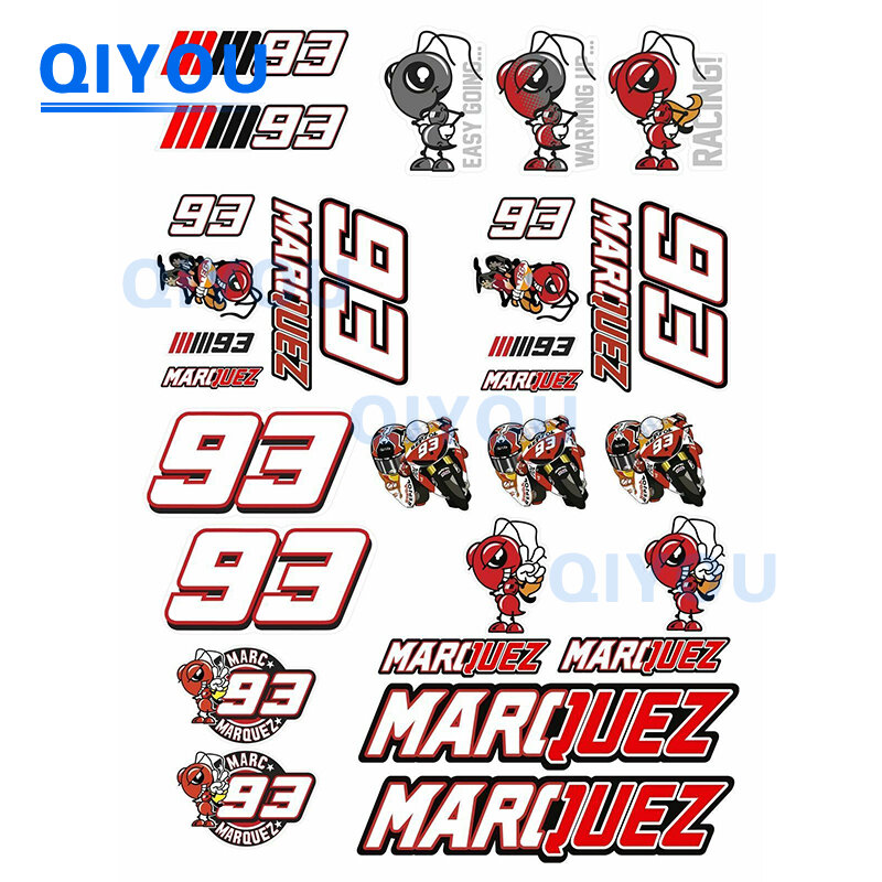 Marquez Marc 93 stiker mobil, stiker Decal PVC cocok untuk helm, bodi mobil, sepeda motor, sepeda, laptop