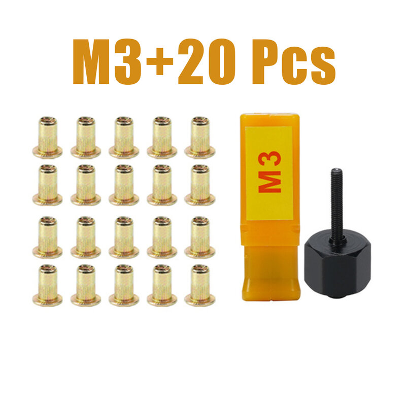 21 шт./набор, ручные заклепочные гайки M3 M4 M5 M6 M8 M10