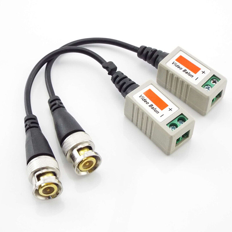 1pair BNC Video Balun Connector Passive Transceiver 3000FT Distance UTP Balun Male BNC CAT5 Cable for CCTV Camera Accessories