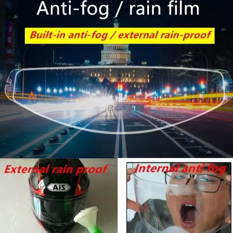 Película de parche transparente Universal para casco de motocicleta, película adhesiva de recubrimiento Nano duradero, antivaho y lluvia, Motocross, nuevo