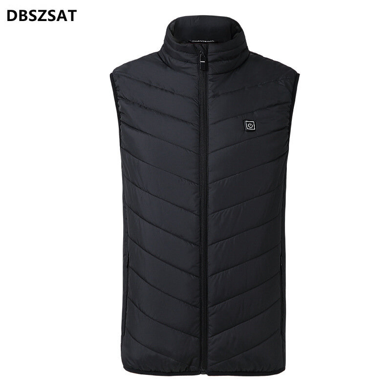 USB charging heating vest intelligent thermal clothing men's vest two zone heating cotton vest constant temperature fishing vest