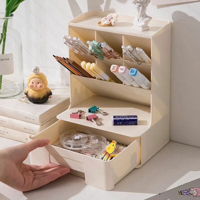 대용량 사선 펜꽂이 튼튼한 책상, 깔끔한 플라스틱 책상, 정리함 펜 버킷