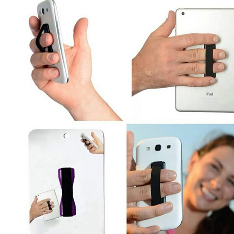 Elastischer Telefon halter Armband Finger riemen Einhand Selfie Stick Armband für Handy zurück Aufkleber Griff halter