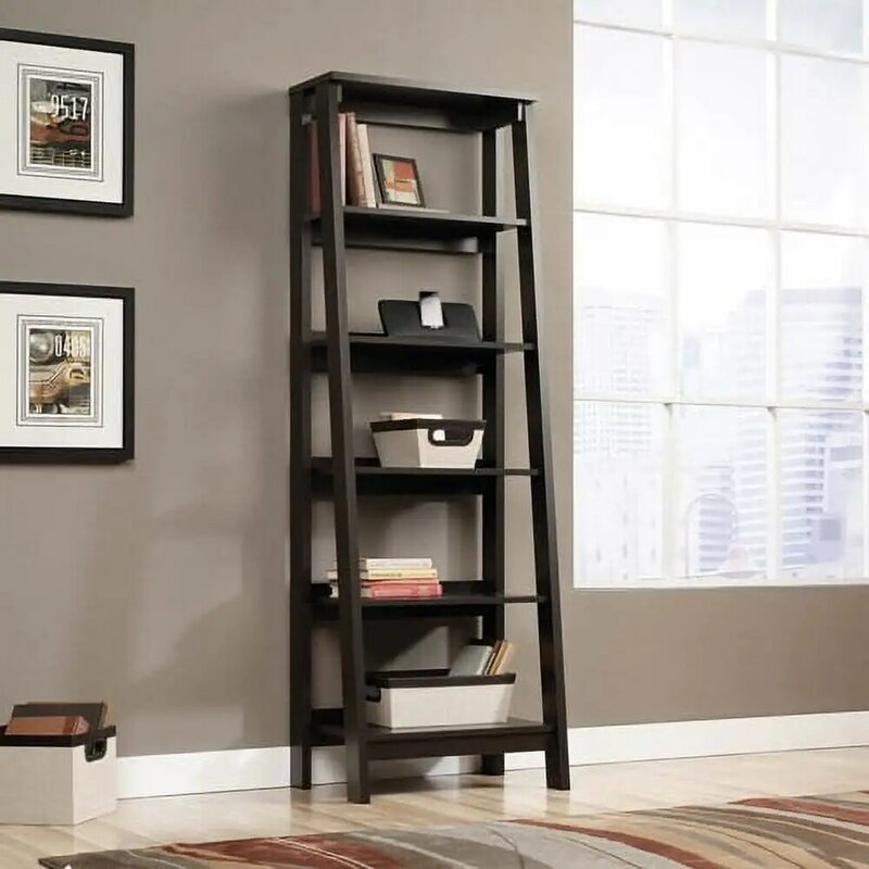 Sauder Trestle 5 - Shelf Bookcase, Jamocha Wood Finish