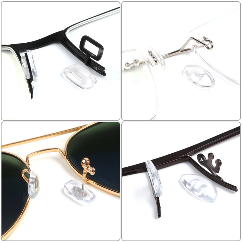 Brillen Nase Pads Oval Pushin Nase Stück Push in Weiche Silikon Rutsche in Nase Pads Nosepads für Brillen Sonnenbrillen