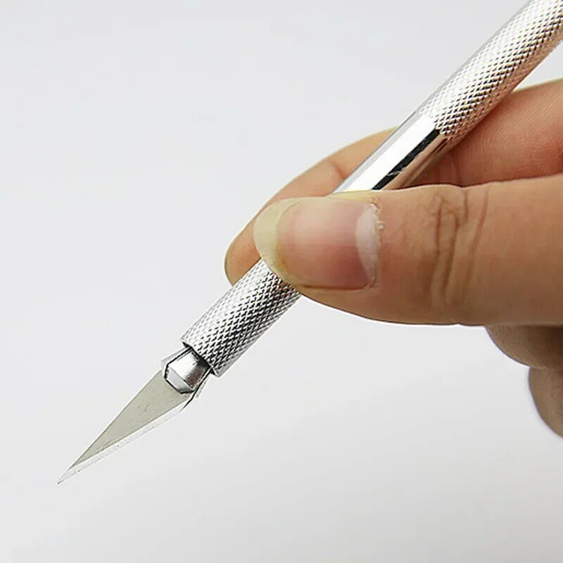 1 Set Metall Griff Skalpell Klinge Messer Holz Papier Cutter Handwerk Pen Gravur Schneiden Liefert DIY Schreibwaren Utility Messer
