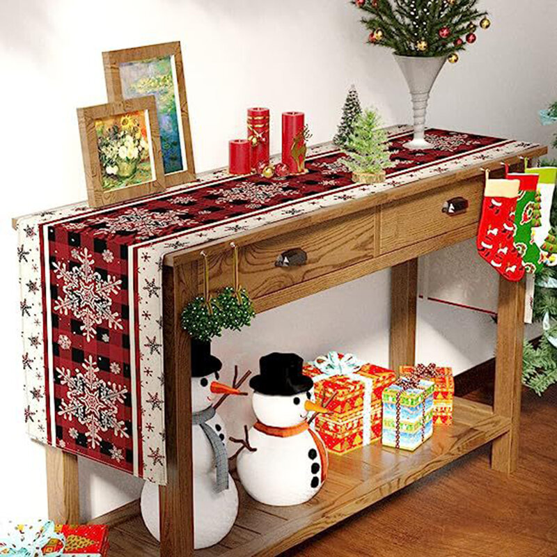 家の装飾のためのクリスマステーブルランナー,テーブルフラグのカバー,メリークリスマスギフト,新年のテーブルクロス,2024