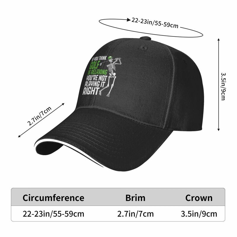Il nuovo Golf è rilassante divertente scheletro golfista umorismo citazione berretto da Baseball Streetwear nuovo In cappello cappello da uomo donna