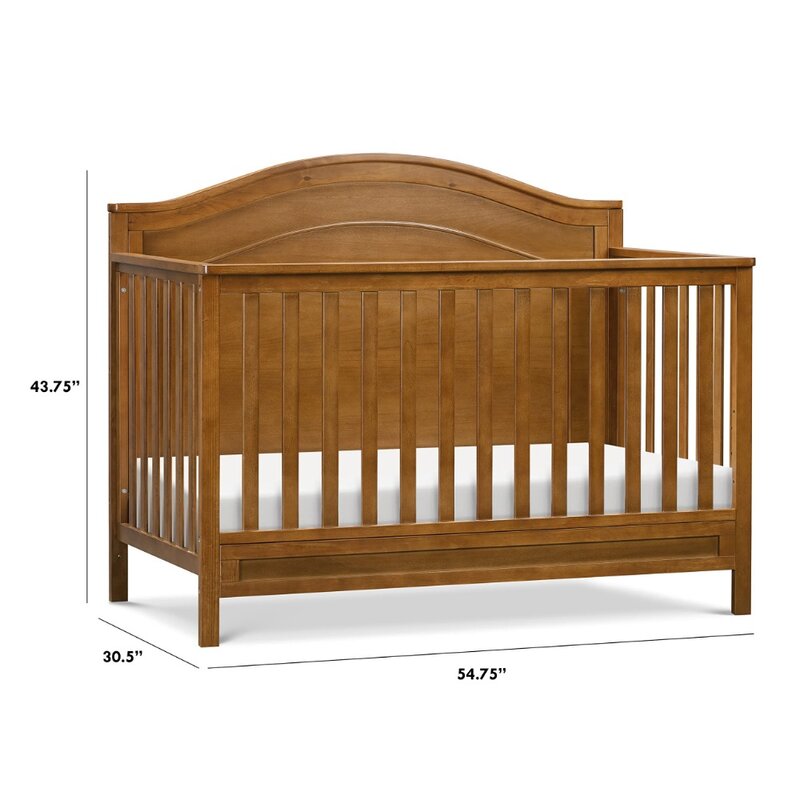 2023 New Charlie 4-in-1 Convertible Crib in White, Greenguard Gold Certified
