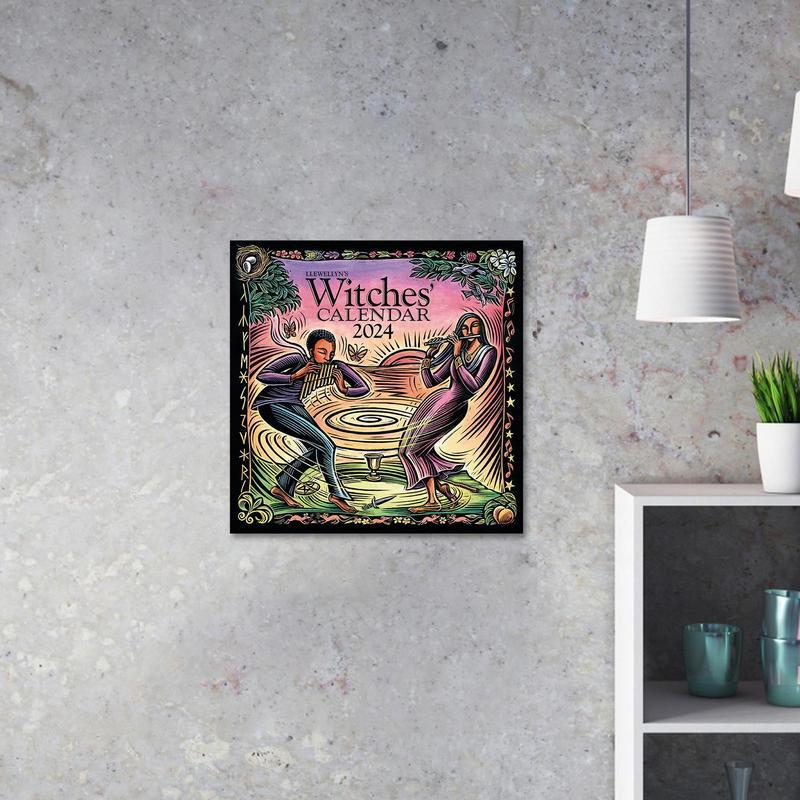 家の装飾のためのファンタジー壁カレンダー、12か月の魔女、かわいいアート、学校、教室、月の芸術