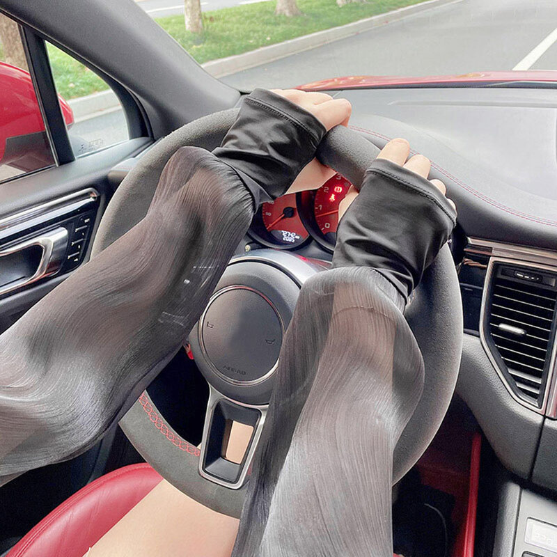 Ice Silk Sun-protective Sleeves Arm Cuff Cover Sports Driving Outdoor Fishing Running Men Women's Anti-UV Arm Sleeves