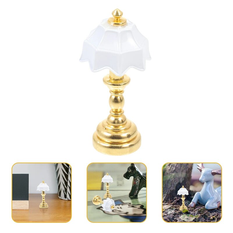 Beaupretty lámpara de mesa en miniatura para decoración de terrario, casa de muñecas y hogar