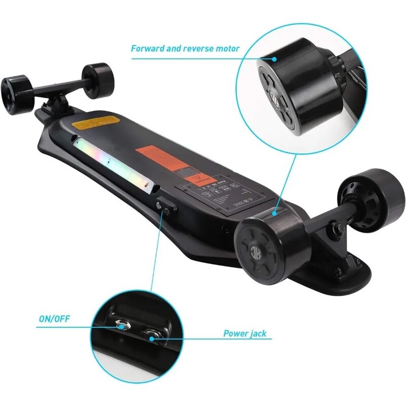 リモコン付き電動ロングボード,電動スケートボード,新品,2024