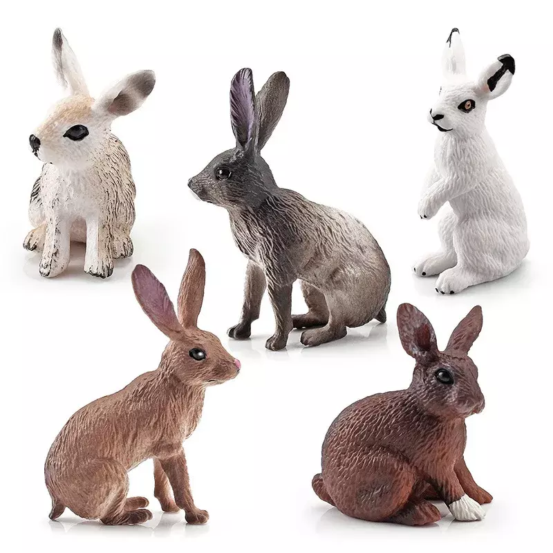 Modèle de lapin de simulation pour enfants, jouets dos pour enfants, petites figurines d'animaux, cadeau pour garçon, décoration de bureau, 3cm, 1PC