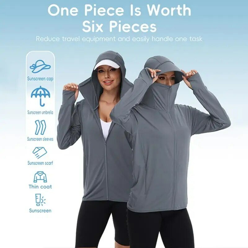 Ropa de protección solar UPF50 + para hombre y mujer, chaquetas transpirables de manga larga Anti ultravioleta, adecuadas para el verano
