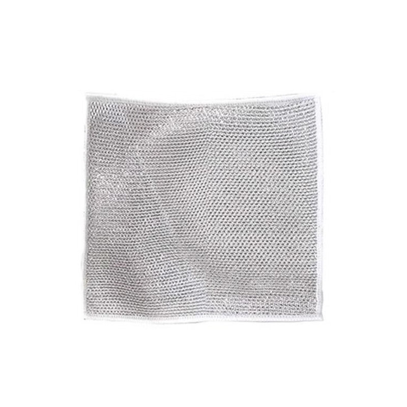 Steel Wire Cleaning Cloth Double -layer Non -stick Oil Iron Dishrag Kitchen Pan Pot Dishes Cloths Rag