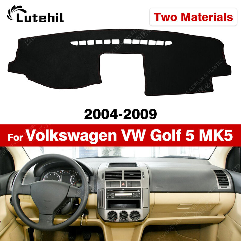 Auto Dashboard Hoes Voor Volkswagen Vw Golf 5 Mk5 2004 2005 2006 2007 2008 2009 Dash Mat Zonnescherm Anti-uv Tapijt Auto-Accessoires