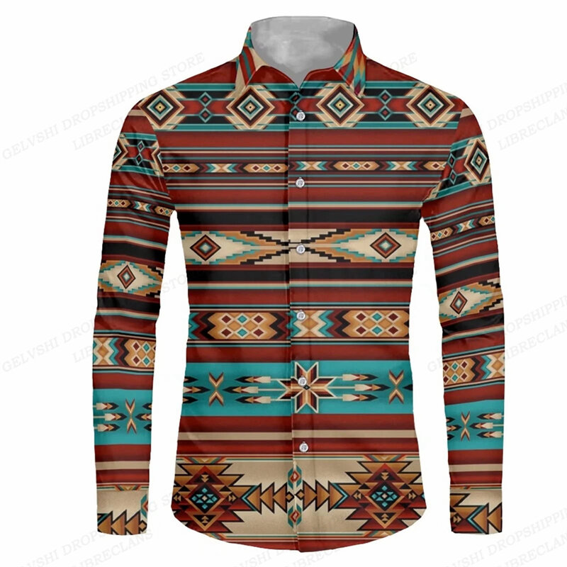 Camisa masculina de botão manga comprida dashiki, camisas estampadas africanas, tops, roupas tradicionais de casal, hip hop, roupas de estilo étnico, nova