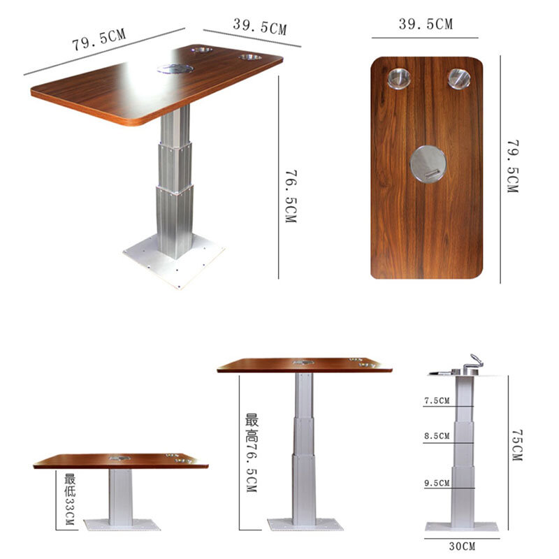 Mesa de comedor de elevación modificada RV, instalación de accesorios retráctil con mesa de comedor, barco, barco, hogar