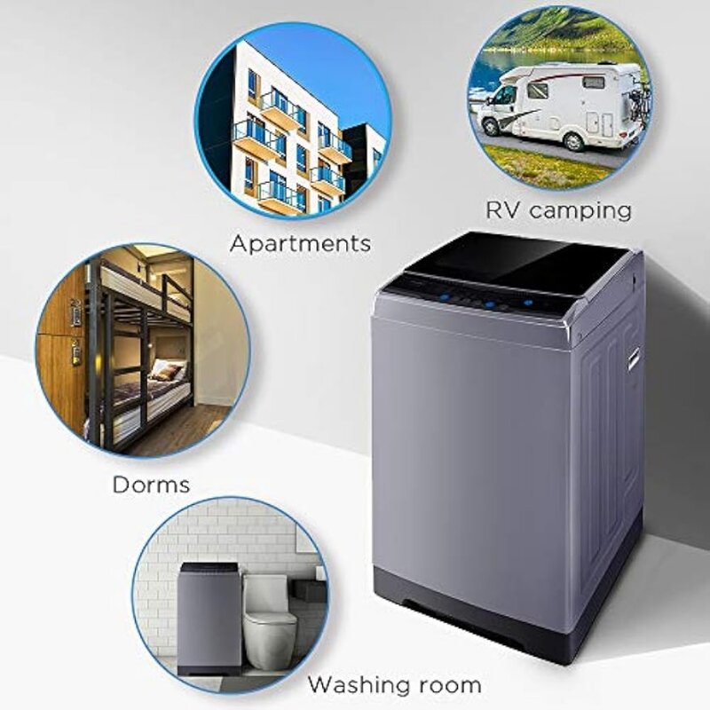 Comfee' 1.6 Cu. Ft Draagbare Wasmachine, 11Lbs Capaciteit Volautomatische Compacte Wasmachine Wielen, 6 Wasprogramma 'S Wasserij
