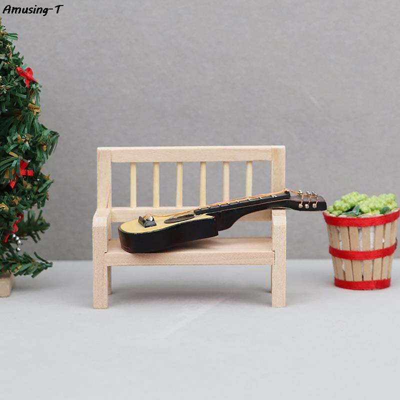 Mesa de madera en miniatura para casa de muñecas, 1:12, modelo de silla, muebles, juguetes, accesorios, regalo de Navidad