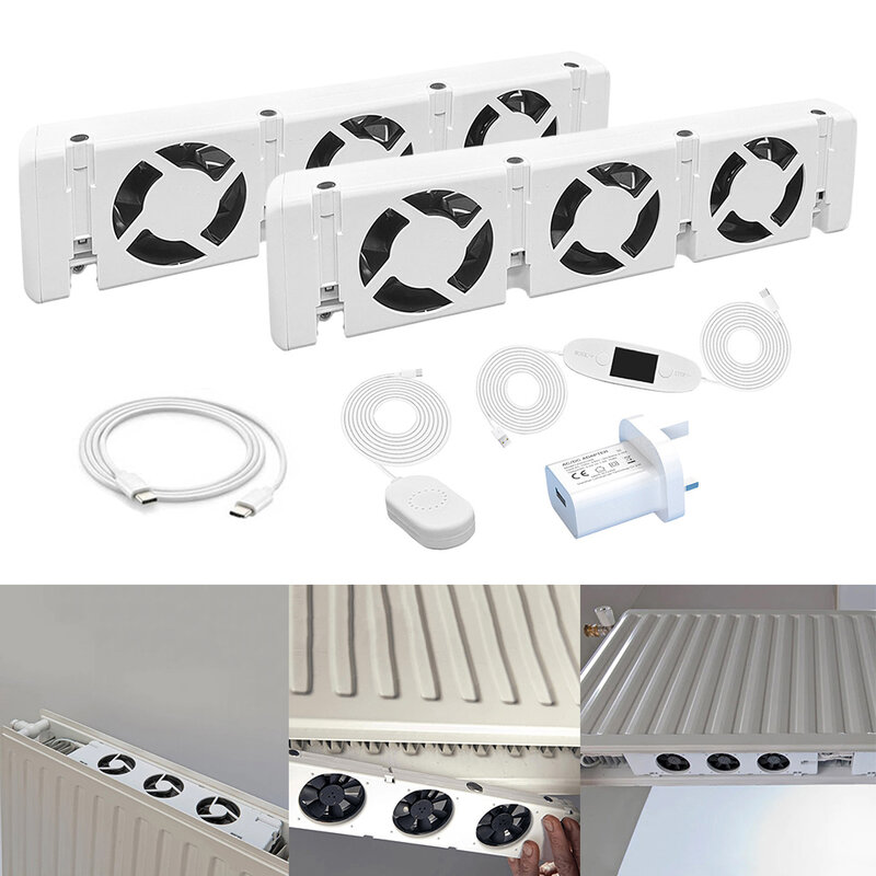Ventilador de radiador inteligente, Sensor de temperatura de mejora del hogar, retardante de llama, DC 5V, 0.2A, 30x7x3cm