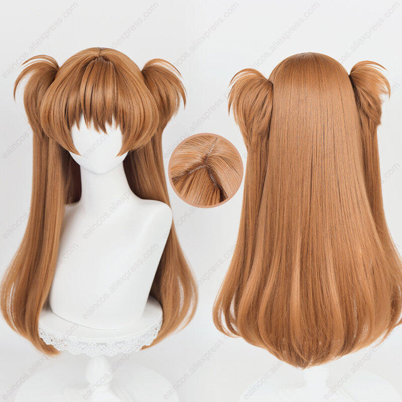 Anime EVA Asuka garza Soryu Cosplay 68cm lungo arancione marrone parrucche di colore misto capelli sintetici resistenti al calore