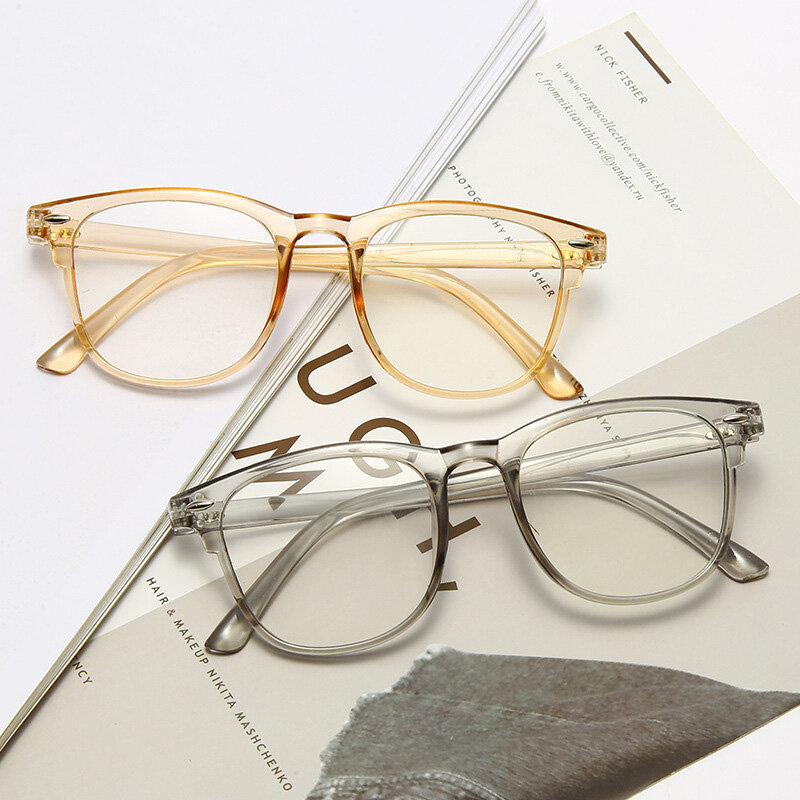 Bingkai Kacamata Komputer Transparan Kacamata Bulat Ringan Anti Wanita Kacamata Pemblokiran Kacamata Optik Kacamata Pria