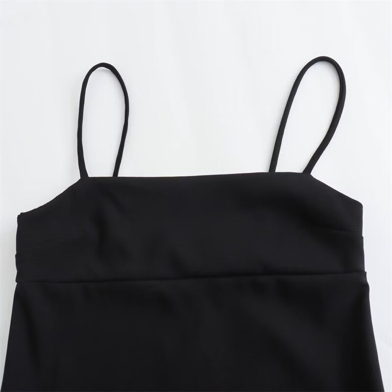 New elegant style mini dress with suspender in black