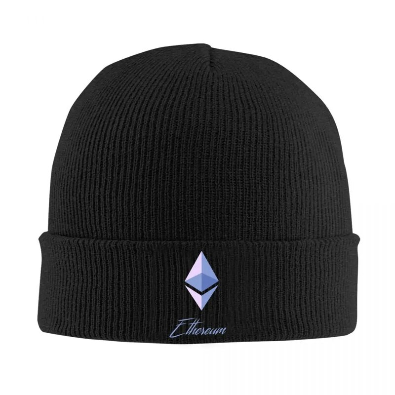 Ethereum 레트로 로고 니트 모자, 고품질 겨울 애니메이션, 유니섹스 모자