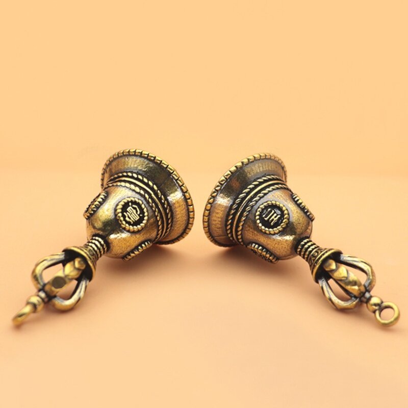 Cloche de bon augure en laiton antique, pendentif porte-clés, cuivre, mode, cadeau populaire, Fengshui