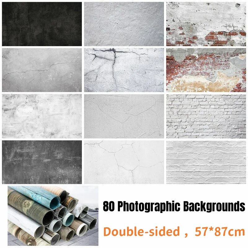 Carta da parati fotografica fondali 57*87cm marmo venatura del legno 2 lati impermeabile Background cosmetici sfondo fotografico per kit da Studio