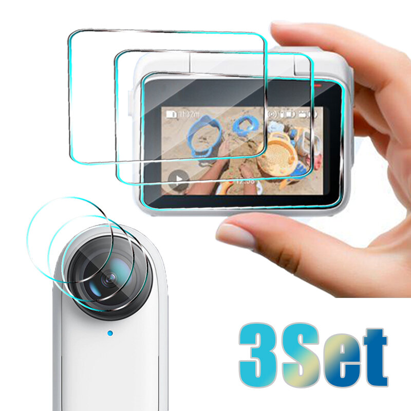 ฟิล์มป้องกันหน้าจอสำหรับ Insta360 GO 3ฟิล์มป้องกันเลนส์กระจกนิรภัยป้องกันรอยขีดข่วนสำหรับ Insta 360 GO3อุปกรณ์เสริมกล้อง
