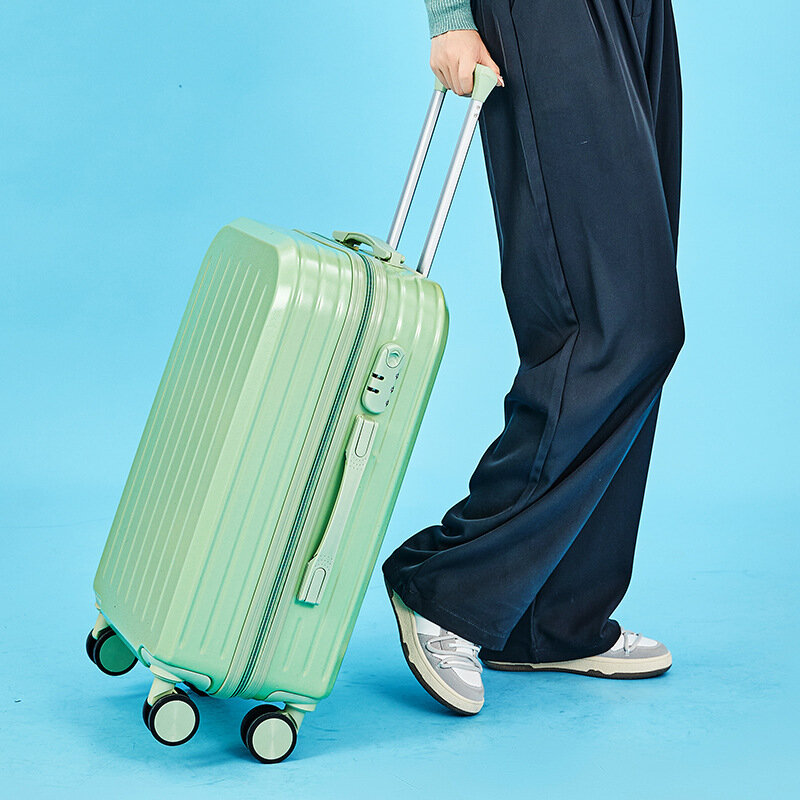 PLUENLI-maleta de equipaje con ruedas universales, Maleta ligera con contraseña, juego nuevo