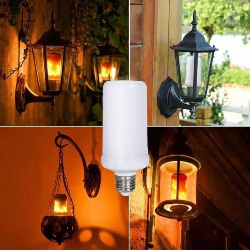 Phlanp-bombilla LED E27 con efecto dinámico de llama, 220v, para iluminación del hogar, jardín al aire libre, pared, decoración de césped