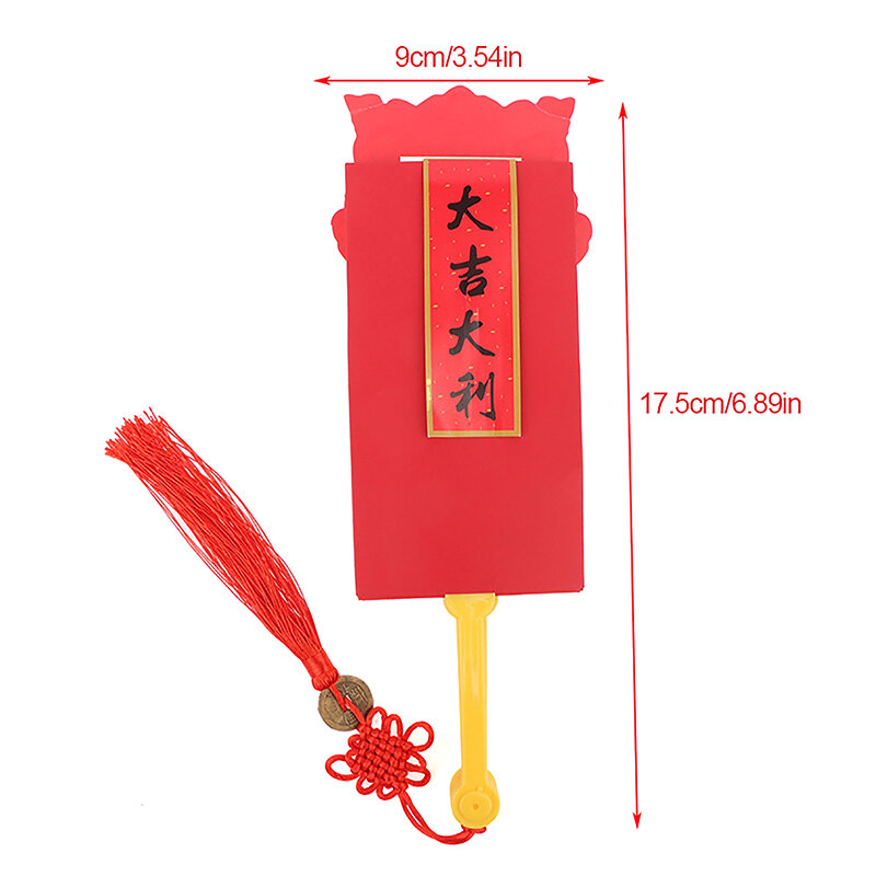 Sobres rojos de Año Nuevo Chino, bolsillos rojos con forma de abanico para Festival de Primavera chino Hongbao, el mejor deseo, bolsillos de dinero de la suerte, regalo, novedad de 2024