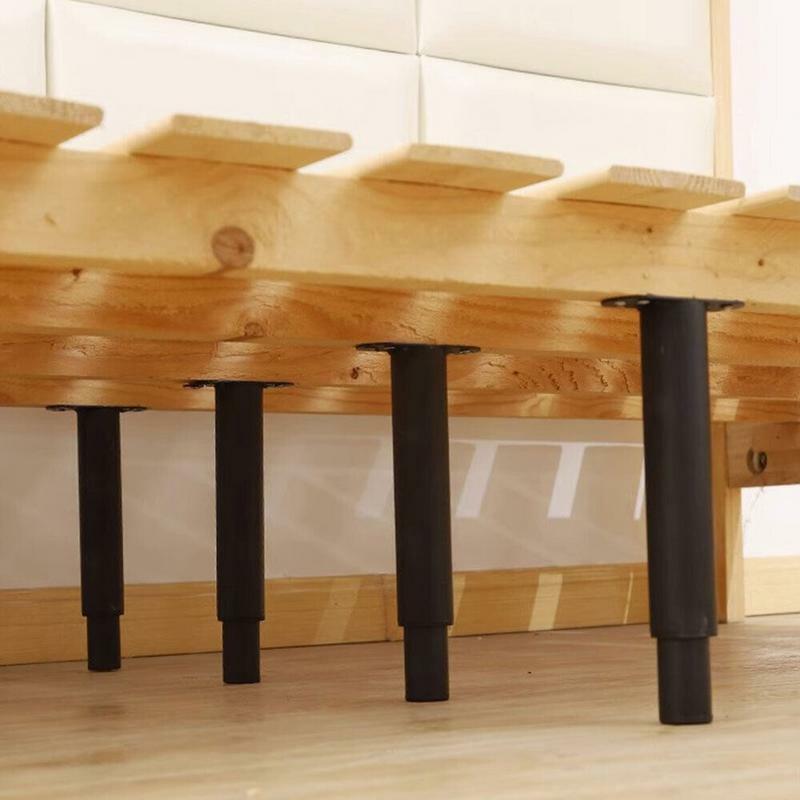 Meja kopi papan tempat tidur, kaki furnitur kaki Sofa logam tinggi dapat disesuaikan pengganti kaki furnitur