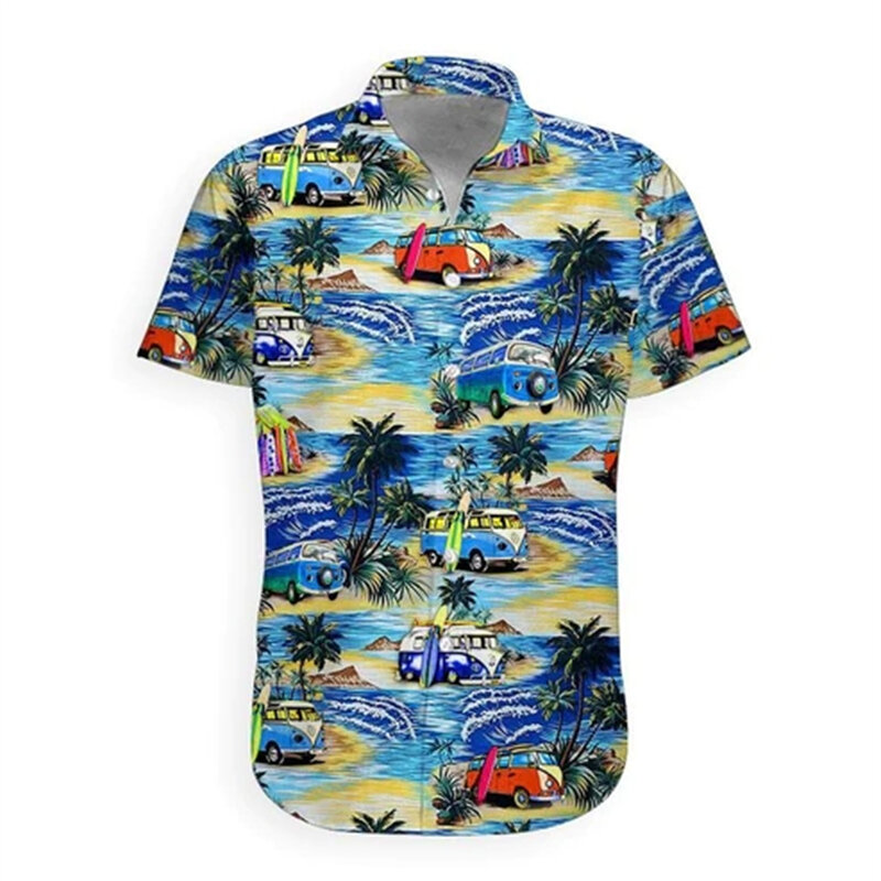 Гавайская Мужская Повседневная рубашка в Корейском стиле с цветочным принтом и короткими рукавами, летняя пляжная одежда для отпуска, распродажа, дешевая мужская рубашка, одежда