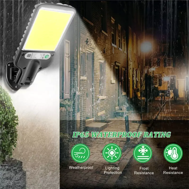 118cob Solar Straßen laternen Outdoor Solar Lampe mit 3 Modus IP65 Bewegungs sensor Sicherheits beleuchtung für Garten Terrasse Weg Hof