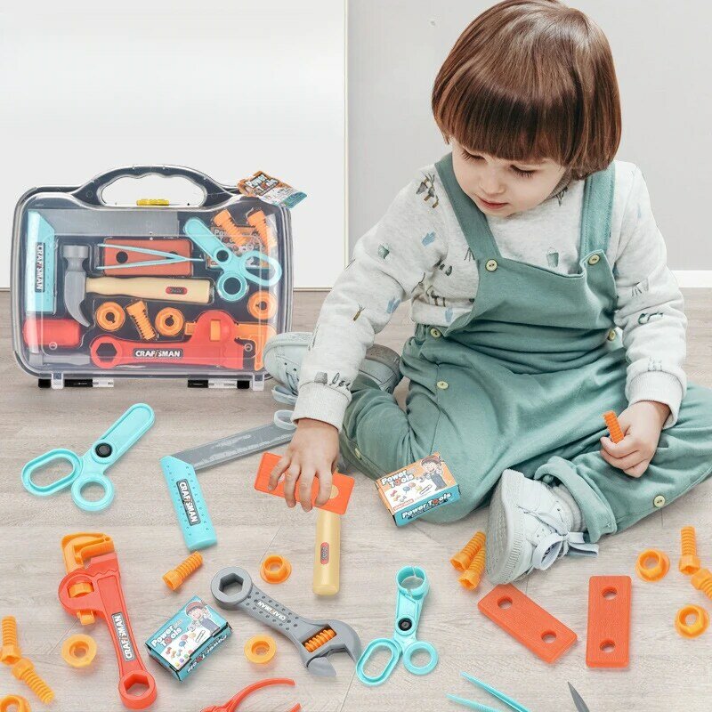 어린이 툴박스 엔지니어 시뮬레이션 수리 도구, 교육용 척, 기본 생활 기술 훈련 장난감, 어린이 선물