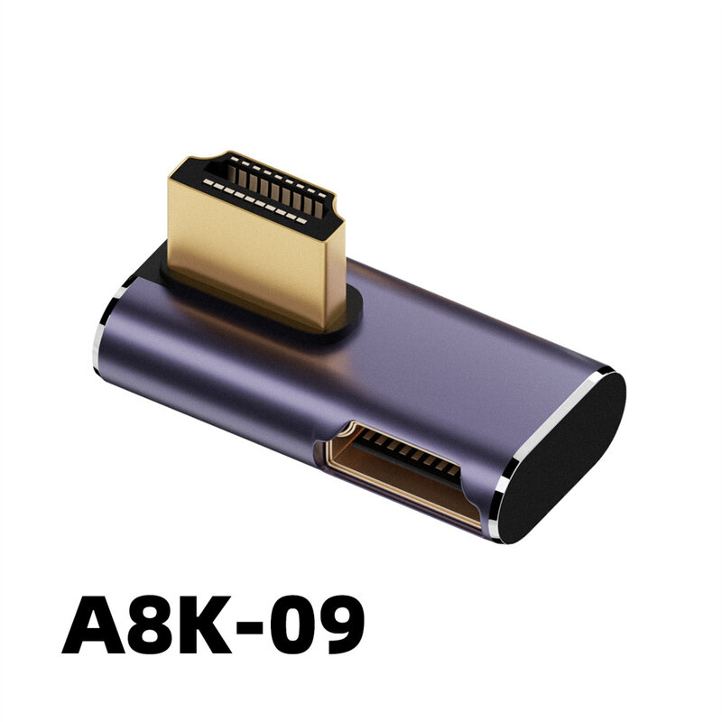 Adaptateur de connecteur de câble compatible HDMI, 2.1, angle résistant à 90, mâle à femelle, câble abrasif, rallonge, 270, 2 pièces