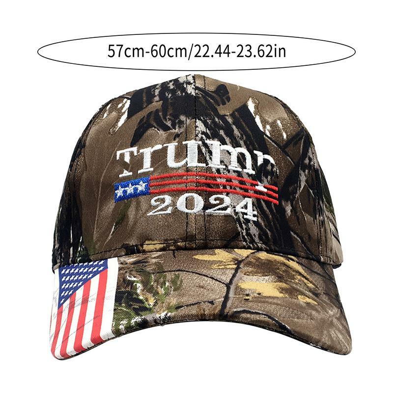 Gorra de béisbol de Trump Unisex, sombrero de camionero con bandera americana bordada, ajustable, 2024